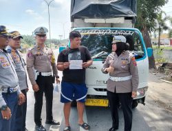 Sat Lantas Polres Langkat Gelar Ramp Check Kendaraan dalam Ops Keselamatan Toba 2026