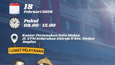 Kantor Pertanahan Kota Medan Kembali Buka Layanan Usai Libur Tahun Baru Imlek