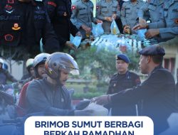 Brimob Sumut Berbagi Berkah Ramadhan, 200 Takjil Dibagikan untuk Pengendara di Sekitar Mako KE Lumi