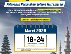 Kantor Pertanahan Kota Medan Tetap Buka Layanan Selama Libur Nyepi dan Idul Fitri