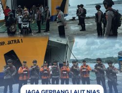 Jaga Gerbang Laut Nias, Brimob Sumut Intensifkan Patroli Arus Mudik di Pelabuhan Gunungsitoli