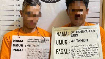 Polres Labuhanbatu Ungkap Peredaran Sabu Antarwilayah, Dua Pria Ditangkap dengan Barang Bukti Puluhan Gram