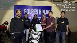 Team Khusus Anti Begal 1.1 Polres Binjai berhasil amankan Sepeda Motor hasil Curian di Kabupaten Langsa Prop.NAD yang melintas di wilayah Kota Binjai