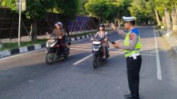 Himbauan Tertib Lalu Lintas Disampaikan Personel Satlantas Polres Langkat Dan Pengaturan Lalu Lintas Pagi