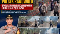 Gerak Cepat Polsek Ranowulu Bantu Damkar Tangani Kebakaran Lahan di Batu Putih Bawah Personel Polri Turun Langsung ke Lokasi, Tidak Ada Korban Jiwa