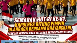 Semarak HUT RI ke-81, Kapolres Bitung Pimpin Olahraga Bersama Bhayangkari, Perkuat Kebersamaan Keluarga Besar Polres Bitung