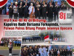 Kapolres Bitung Hadiri Upacara HUT ke-81 RI, Polwan Polres Bitung Tampil Memimpin Prosesi Upacara