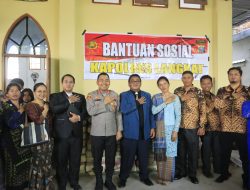 Kapolres Langkat Salurkan Bantuan Material Untuk Pembangunan Gereja HKBP Bukit Mas Besitang