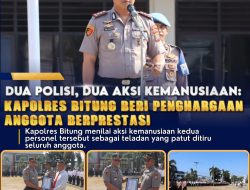 Kapolres Bitung Beri Penghargaan Dua Personel Berprestasi, Kepedulian yang Menginspirasi Sesama