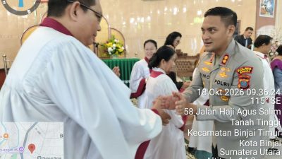 Minggu Kasih, Kapolres Binjai Hadir Berikan Rasa Aman bagi Jemaat HKBP
