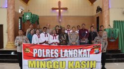 Minggu Kasih di Gereja HKBP Stabat, Kapolres Langkat Ajak Jemaat Bersama Jaga Kamtibmas