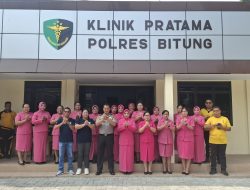 HUT Humas Polri ke-75, Kapolres Bitung dan Ketua Bhayangkari Hadiri Aksi Donor Darah untuk Kemanusiaan