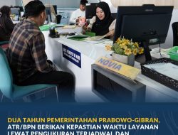 Dua Tahun Pemerintahan Prabowo-Gibran, ATR/BPN Berikan Kepastian Waktu Layanan Lewat Pengukuran Terjadwal dan PERINTIS 10 Hari