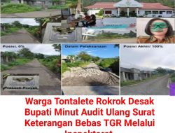 Warga Tontalete Rokrok Desak Bupati Minut Audit Ulang Surat Keterangan Bebas TGR Melalui Inspektorat, Ada Apa??